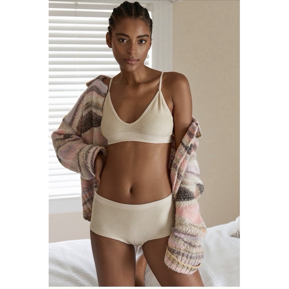 Anthropologie Seamless Lurex Hipster Briefs Underwear L/XL NEW 3 Pair